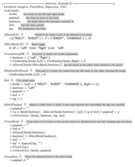 Solving the “Wolf, Sheep and Cabbage” problem using TLA+ and the TLC ...