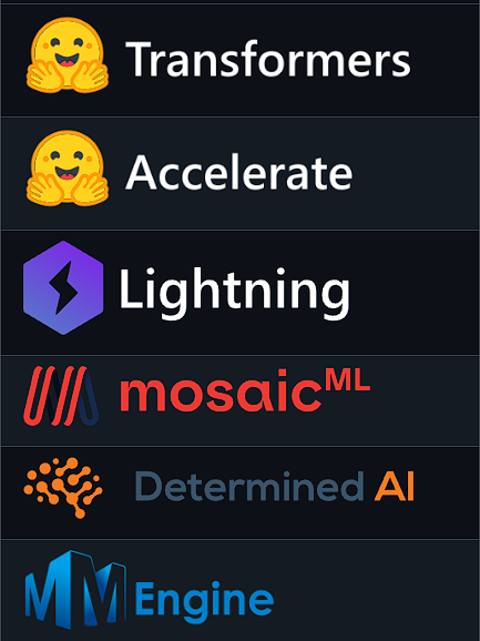 DeepSpeed integrated with several different popular open-source DL frameworks