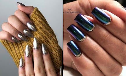 Chrome Nail Powder: Mirror-Like Metallic