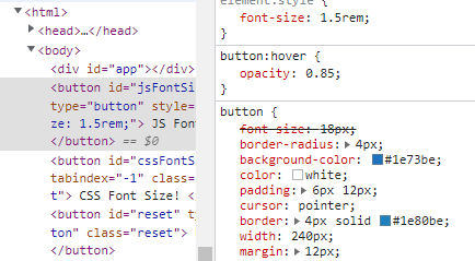Change Button Font Size with JavaScript or CSS: 2 Easy Ways! | The Clever  Dev