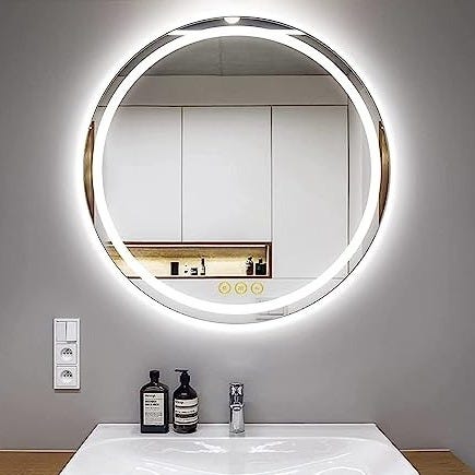 Designer LED Wall Mirror, Warm Light Backlit Rectangular – Flair Glass
