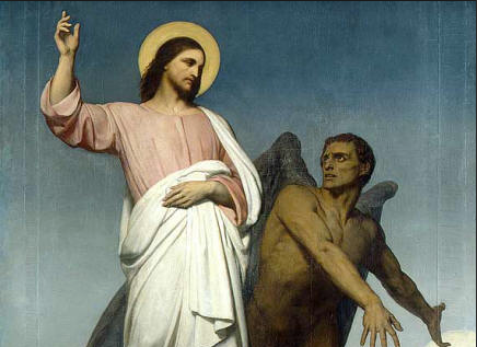 Satan Tempts Jesus: Then some angels came to Jesus and helped him. (Scripture)