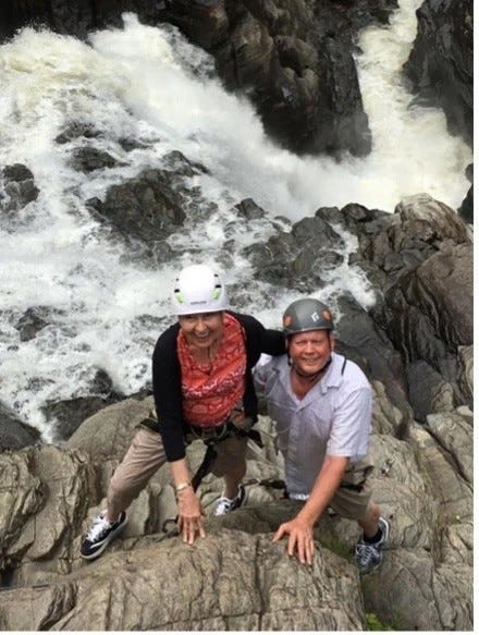 My Husband and I are climbing in Canada.