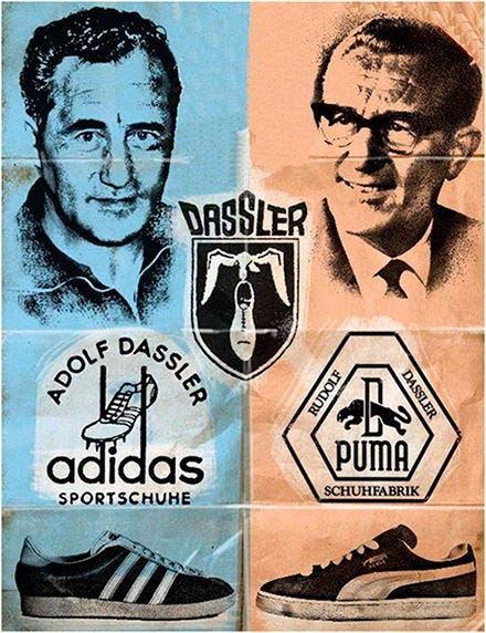 Adidas vs Puma: A rivalidade épica, entre os irmãos Dassler, que deu origem  a duas das maiores marcas mundiais! | by Marianafonsecasmp | Medium