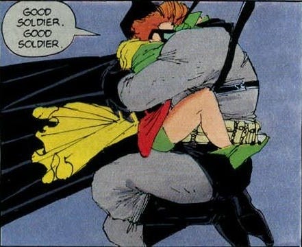 Carrie Kelley as Robin. “It's you and me against the world… | by Caroline  S. | Medium