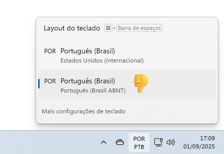 Como impedir o Windows 11 de insistir no layout ABNT (mesmo quando você não quer)