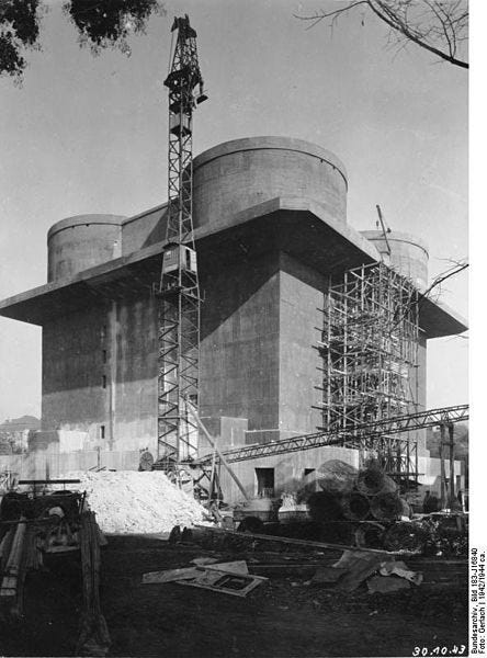 German Flak tower under construction in 1943