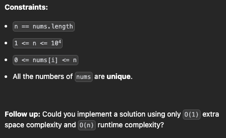 Blind75 — Missing Number - leet-code - Medium