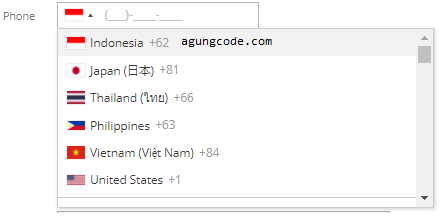 International phone number with Dial Code and Flag on HTML input tag | by  Agung Code | Medium