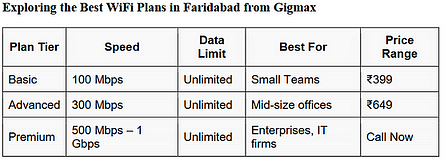 Best WiFi Plans in Faridabad