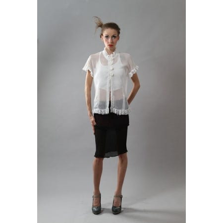 Uvik Skirt in White with Black