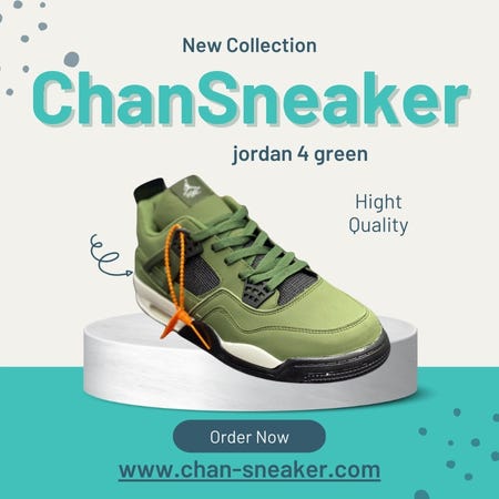 retro 4 green and white
