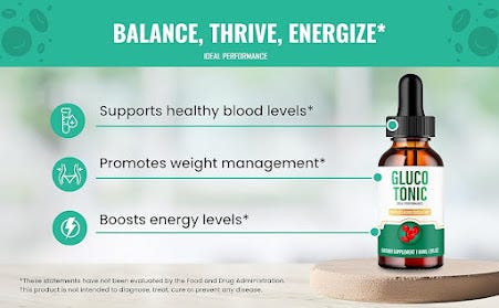 GlucoTonic Blood Formula Support Supplement Liquid Drops