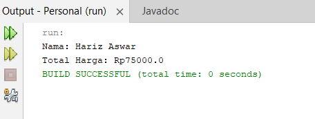 Hasil runinning Inheritance
