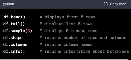 A curated cheatsheet about basic operations in pandas framework for ...
