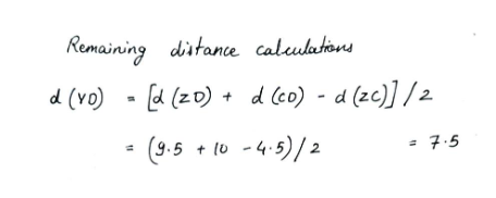 Calculation for remaining distances