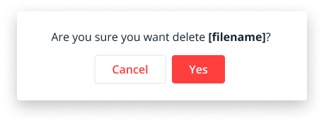 Dialog box, with only Yes