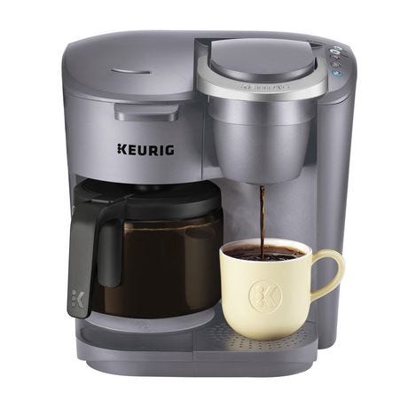Keurig K-Duo Coffee Maker, Single Serve and 12-Cup Carafe Drip Coffee  Brewer, Compatible with K-Cup Pods and Ground Coffee, Black