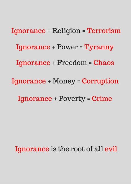 Why Ignorance Is Evil. First of all we have to know the by