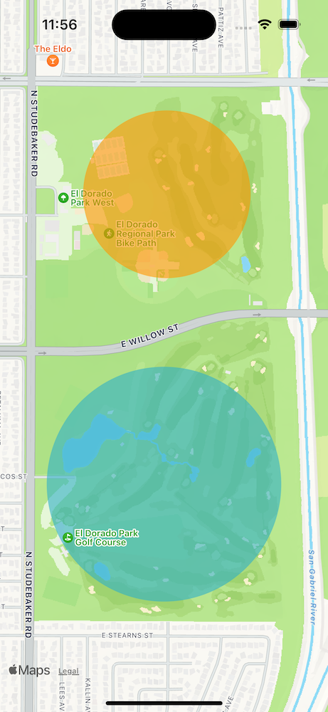 Map circle with different overlay level