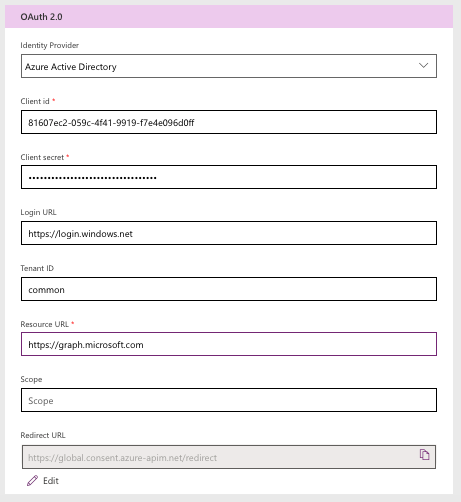 Create custom connector in Power Apps environment, step 2: security OAuth— Cloudatica example
