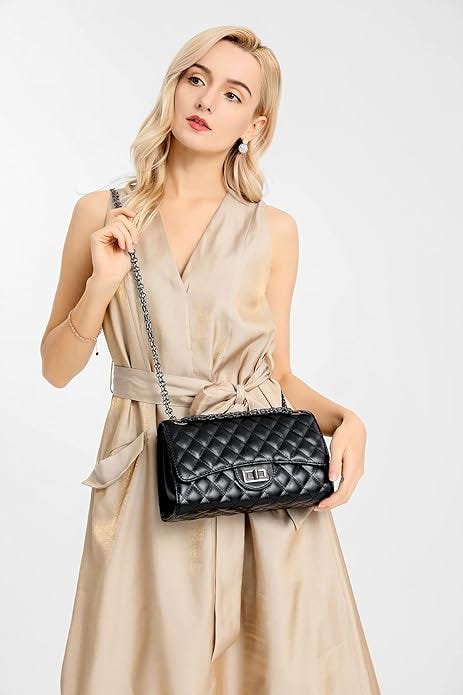 Women's Fashionable And Versatile Diamond Lattice Chain Crossbody Bag