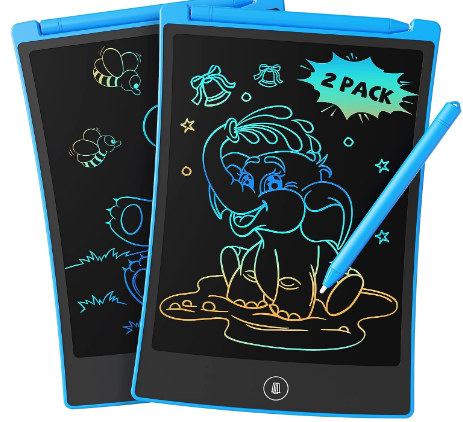 Tekfun 8.5In 2 Pack Lcd Writing Tablet For Kids Coloring Doodle Board Magic Drawing Pad For Kids With Anti-Lost Stylus, Car Trip