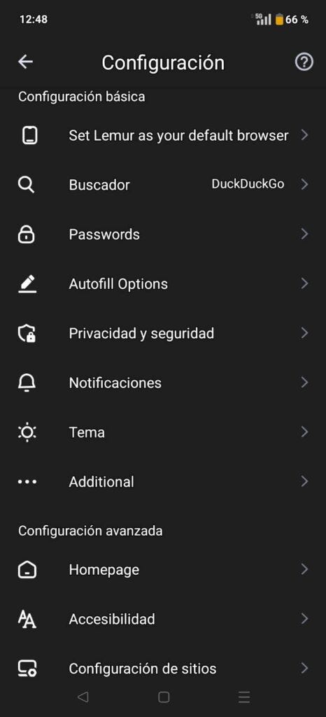 LEMUR: navegador Android con soporte de extensiones