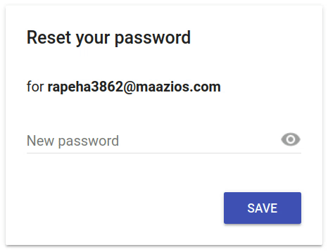 Animated demo of entering the password ???aaaaaa??? in the insecure password reset app