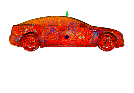 3D point cloud created by sampling 100,000 points uniformly from the 3D mesh.