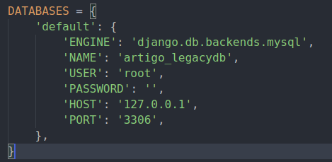 Configuração Database