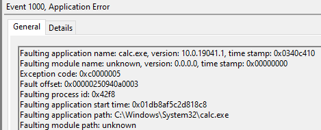 Happened when I was using calc.exe. Event ID 1000 in conjunction with 1001 might indicate suspicious activity depending on the environment.
