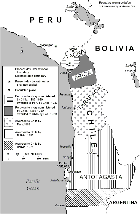 Map showing changes of territory due to the War of the Pacific (Source)