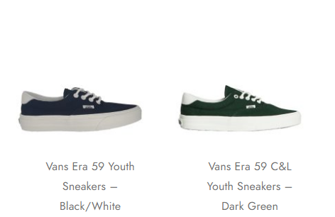 Simple store vans shoes