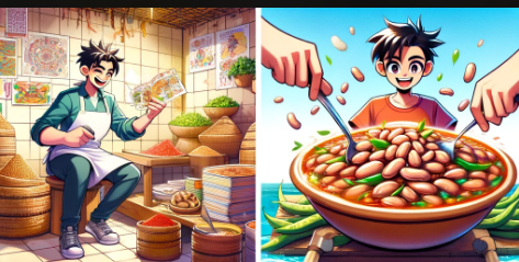 Selling and eating the beans