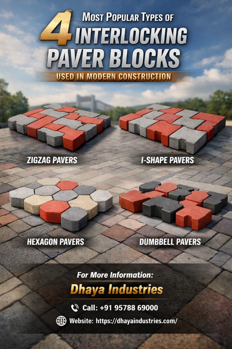 4 Most Popular Types of Interlocking Paver Blocks Used in Modern Construction.