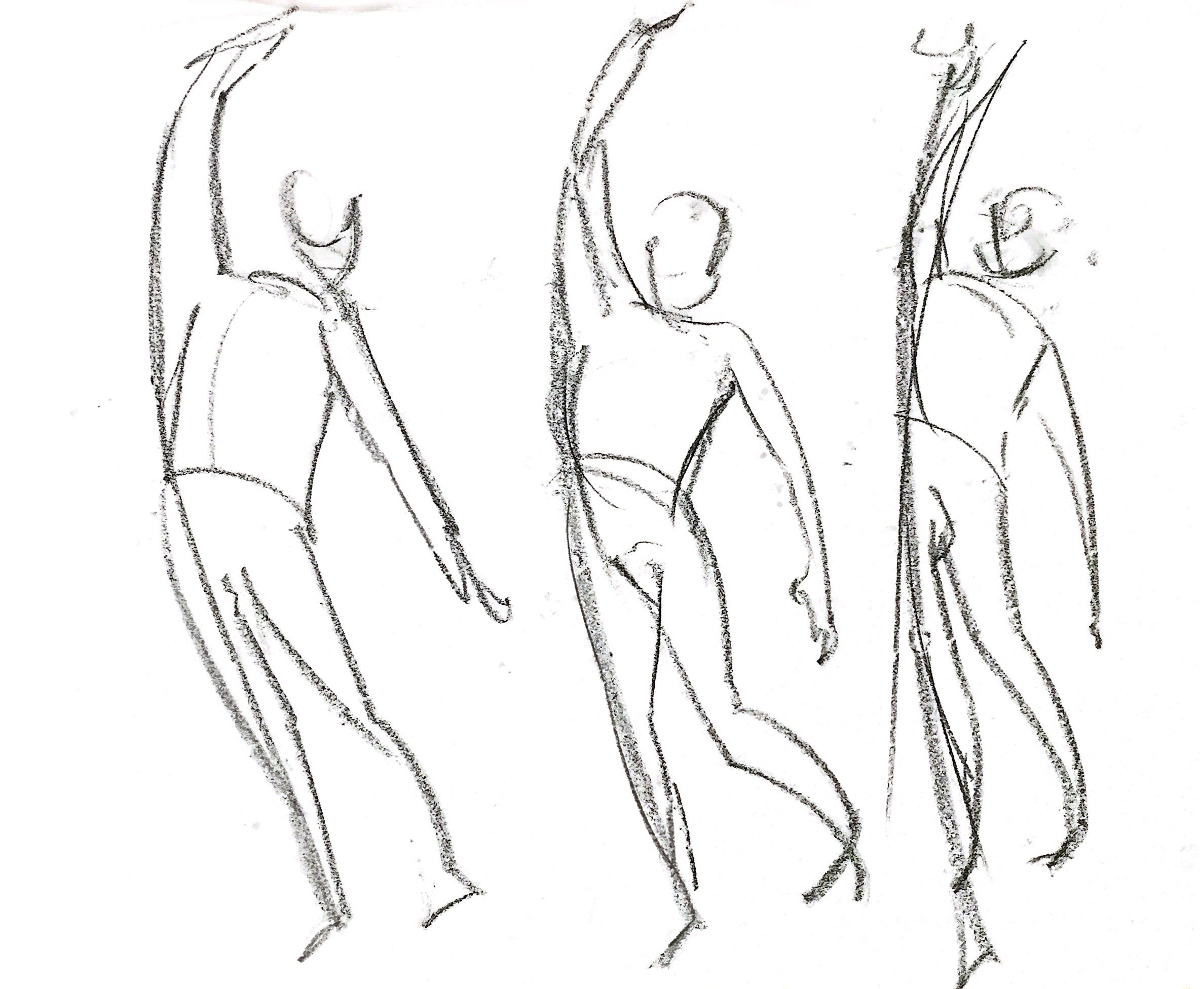 Figure Drawing. 2/20/21: Gesture drawing studies