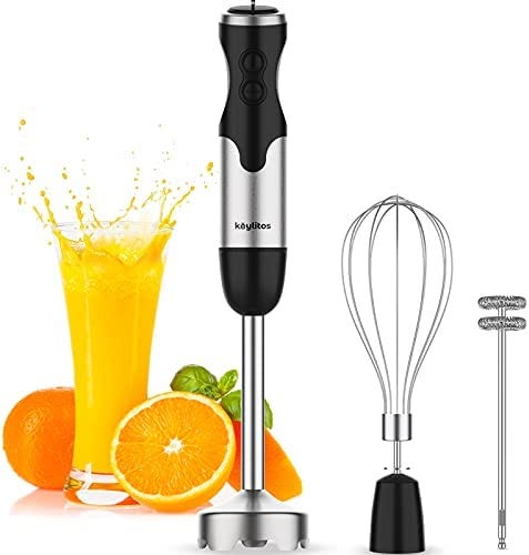 Keylitos Immersion Hand Blender, 800W 3-in-1 Multifunctional Hand Stick, Turbo Design & 12 Speed…