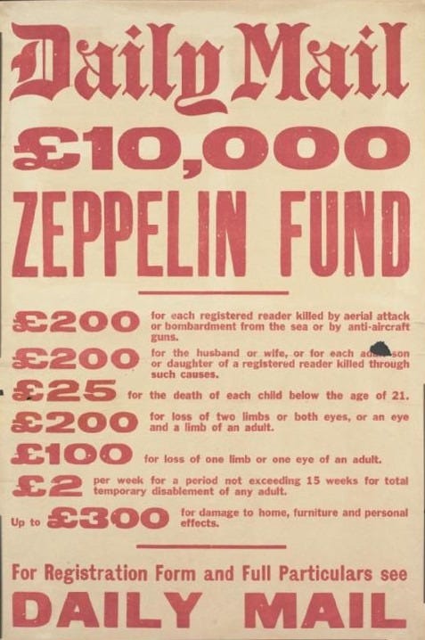 Advertisement for the Zeppelin Fund