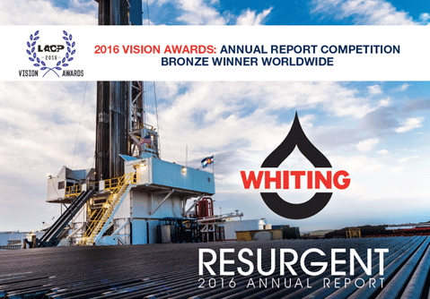 Whiting Petroleum 2016 Annual Report Wins LACP Award