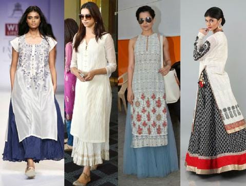 9 Trendy Designs of Long Kurtis with Leggings For Women