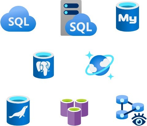 What are the Database services available on the Microsoft Azure Cloud ...