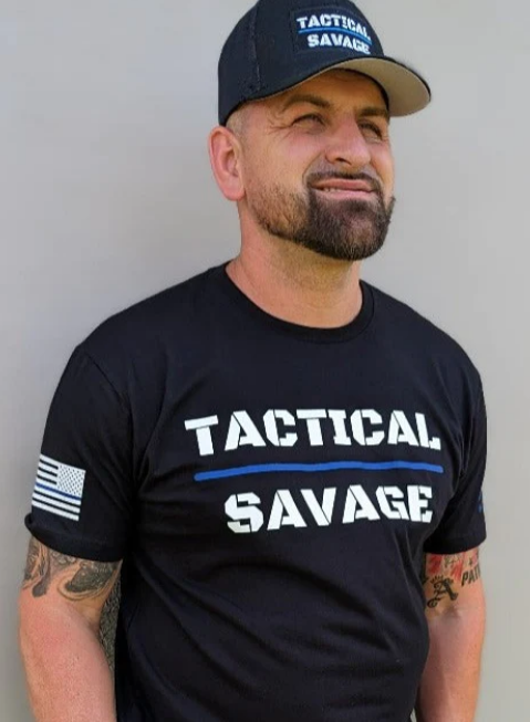 Thin Blue Line Tee - Tactical Savage Apparel - Medium