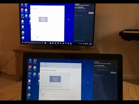 Screen mirroring on Windows 10 without any software. (Sharing our laptop  screen to our tv). | by Abbigail Kingsleigh | Medium