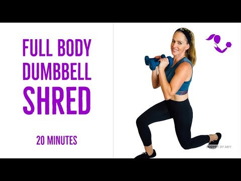 20 Minute Full Body Dumbbell Shred Workout | No Repeat At Home Weights  Workout to Sculpt & Tone - O My Fitness First - Medium
