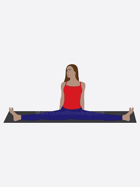 Center Splits Pose Yoga (Samakonasana)