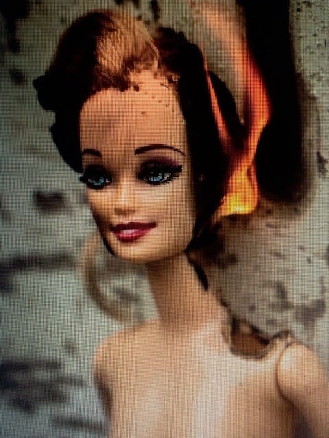 Being Weird Barbie. She's been played with too hard., by Stella Lyn Norris