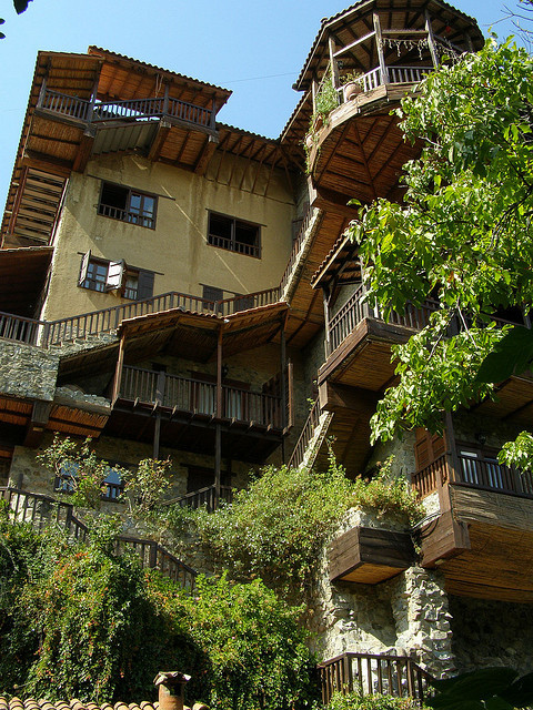Beautiful houses in the village of Kakopetria, Cyprus