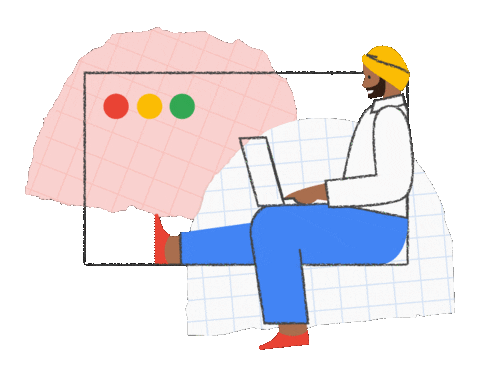 A man coding on his laptop