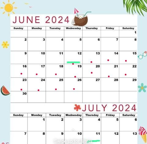 The day you see your menses ( green). So, to get your day 16 out of your 30 days cycle, count from 12thof June ( your day 1) till you reach day 16, this gives 26th of June.